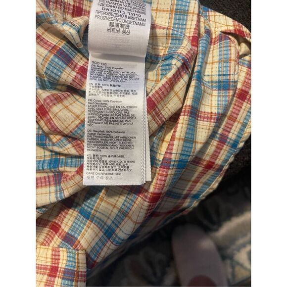 Marmot Mens Yellow Red Plaid For Life Short Sleeve Button-Down Shirt Size XL - Picture 6 of 9